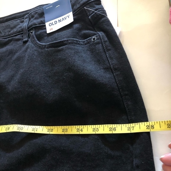 Old Navy High-Waisted Secret Smooth Pockets Button-Fly Frayed-Hem Jean Skirt 26 - Picture 8 of 11